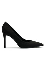 Alara Heels Black Faux Suede