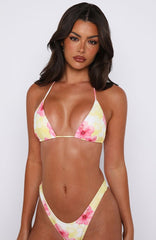 Golden Hour Bikini Top Sunlit Hibiscus