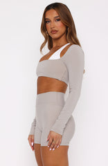 Keep Up High Waisted Shorts 4 Pebble