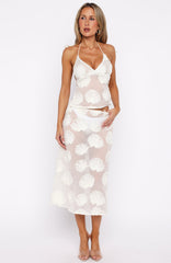 Hot Nights Midi Skirt Cream