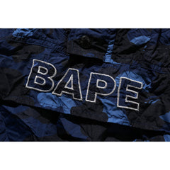 CRINKLE EFFECT COLOR CAMO HALF ZIP HOODIE JACKET MENS