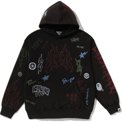 ALLOVER PRINT RELAXED FIT PULLOVER HOODIE MENS
