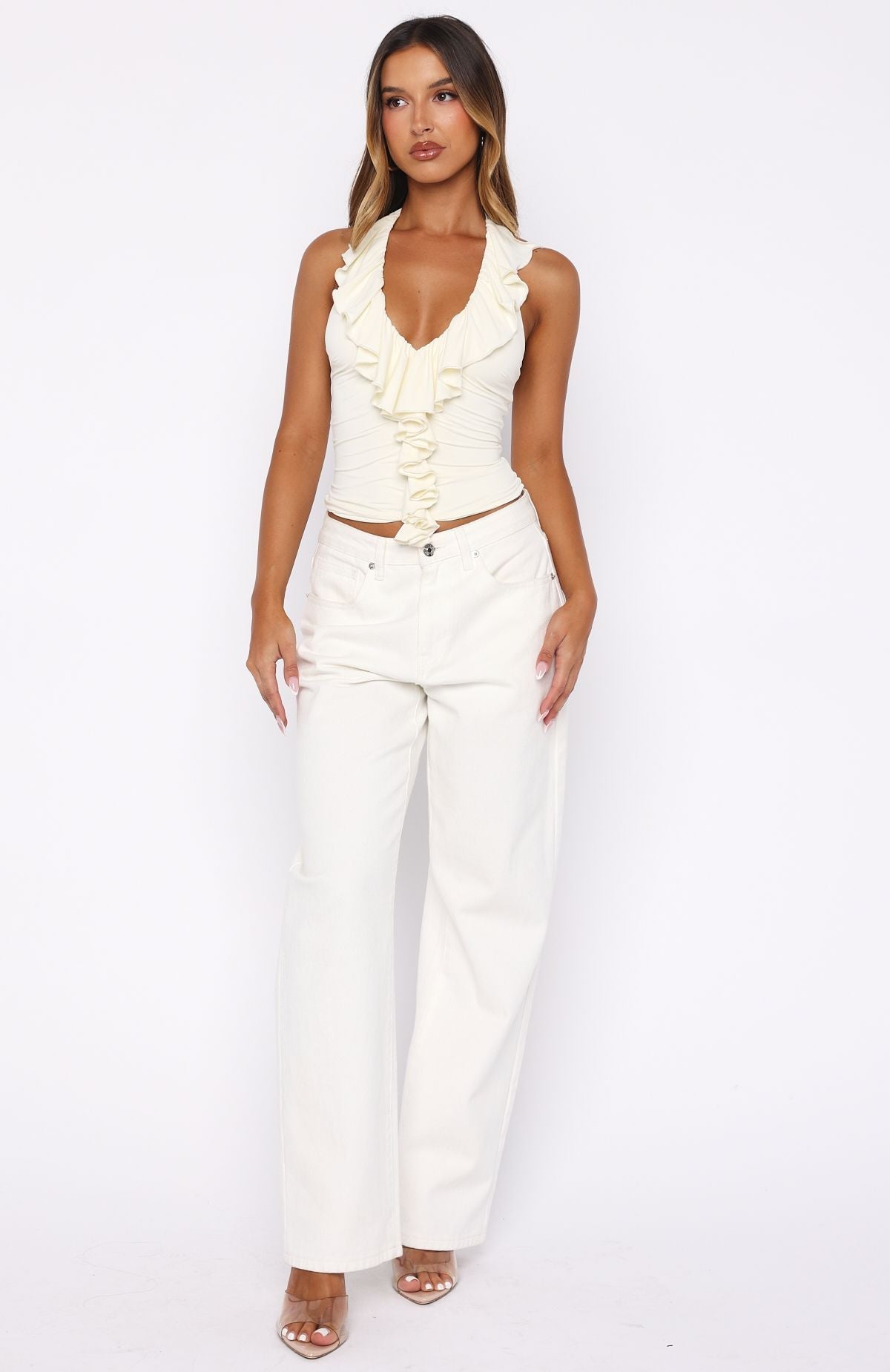 Everything I Need Halter Top Cream