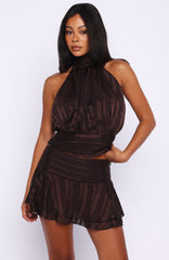 Brightened My Day Halter Top Chocolate