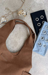 Cariane Shoulder Bag Camel Faux Suede