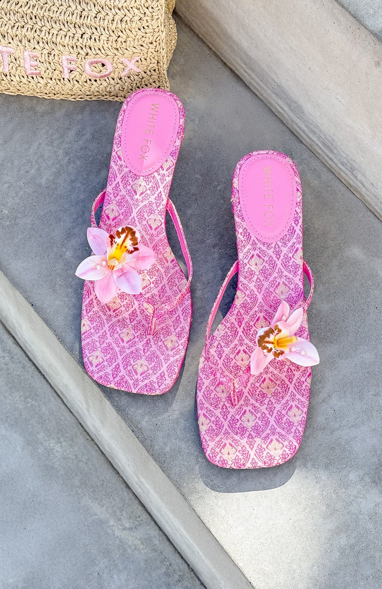 Rhea Orchid Thong Mules Pink